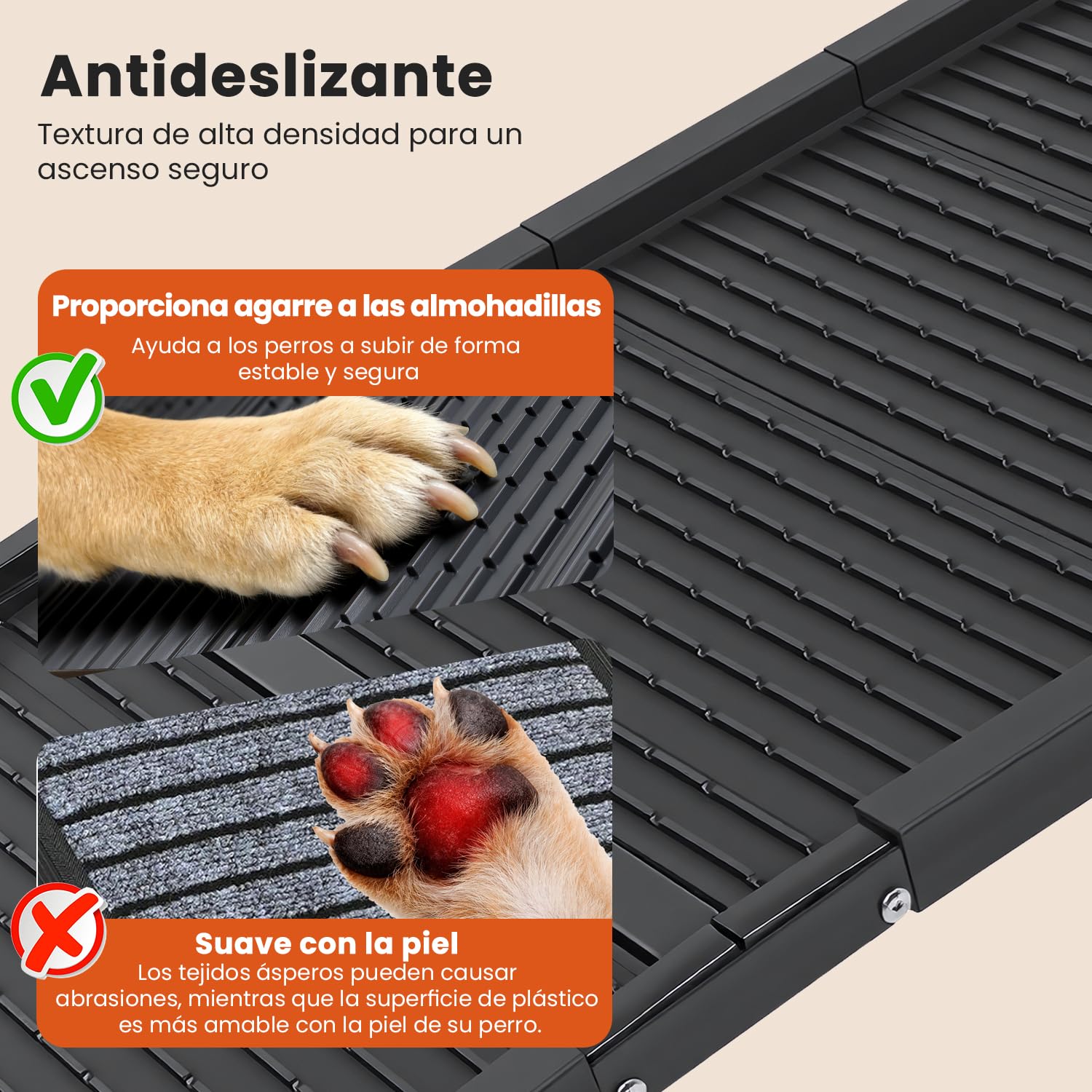 Rampas para perros para coches, 170 cm x 41 cm, rampa plegable extra larga para perros con superficie antideslizante, de servicio pesado, capacidad de 100kg, rampa portátil para mascotas, para SUV