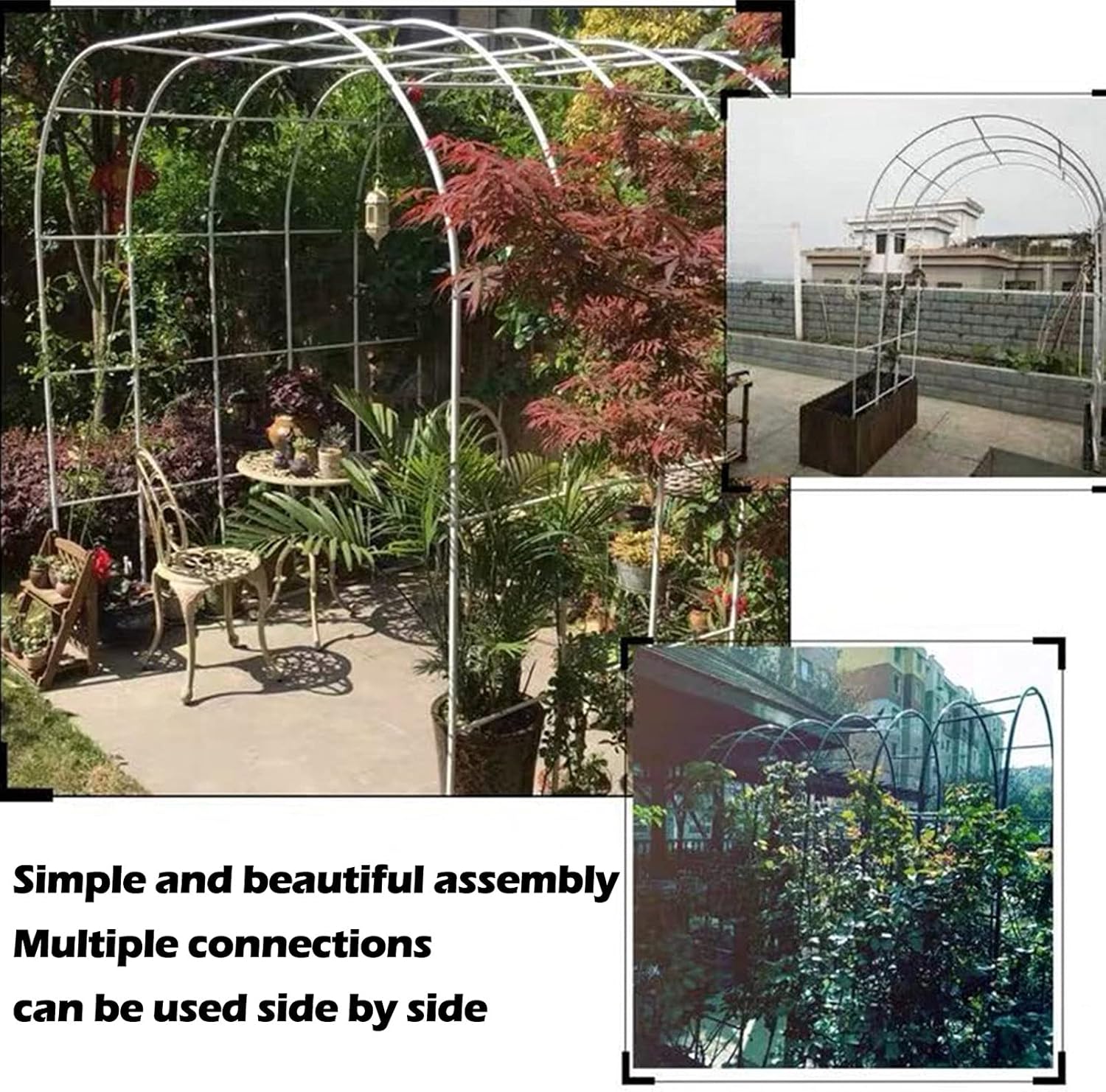 Steel Garden Arch, Outdoor Lawn Backyard Garden Arbors, Strong Tubular Garden Arbours, for Various Climbing Plant Wedding Garden Arch Bridal Party