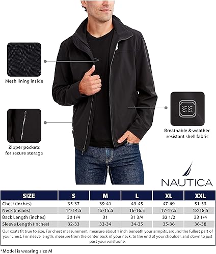 Miniatura 5 de Nautica - Chaqueta bomber de golf para hombre, ligera, con cremallera completa, cortavientos, atlética, para exterior