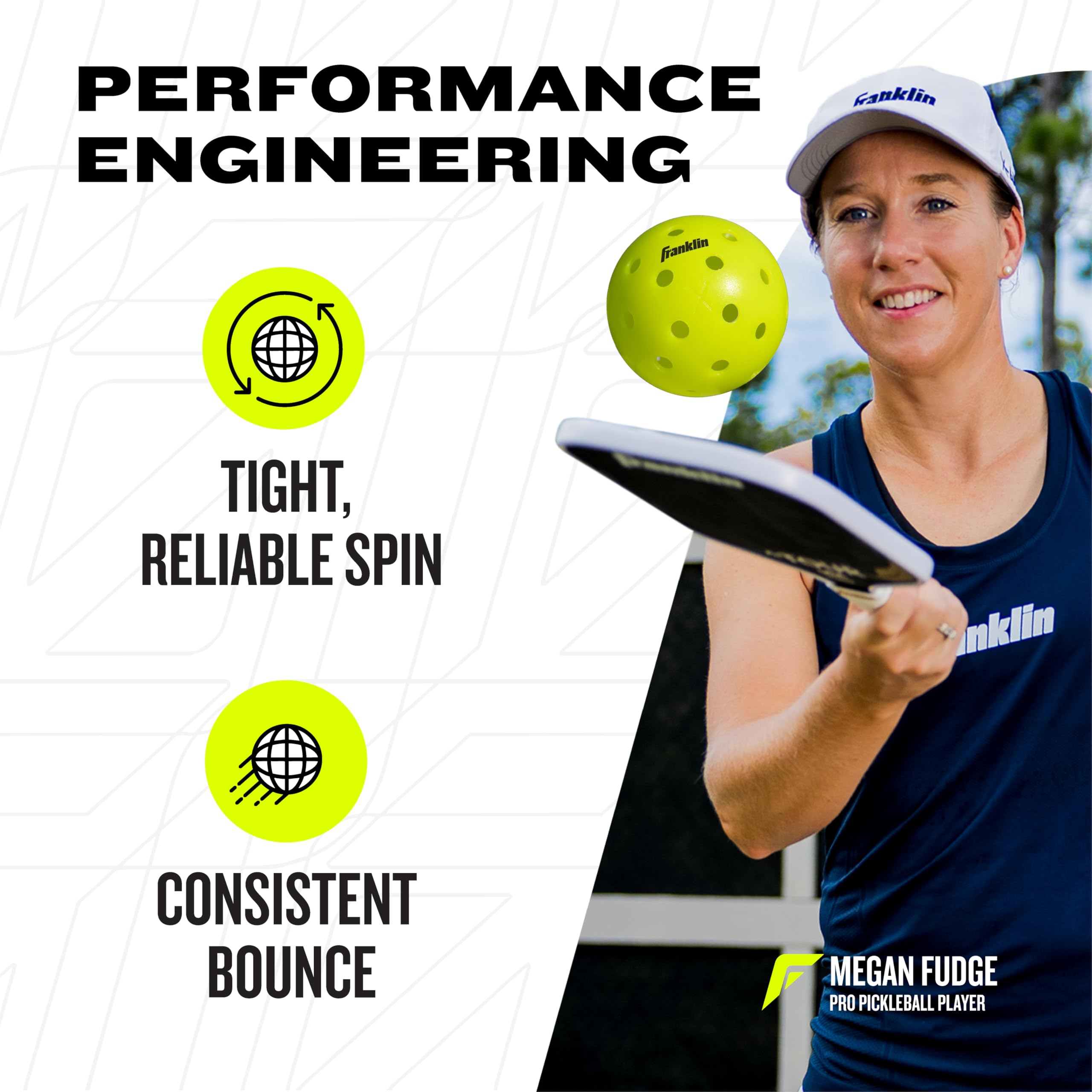 Franklin Sports X-40 - Pelotas de Pickleball para Exteriores aprobadas por Estados Unidos (USAPA), Pelota Oficial del US Open