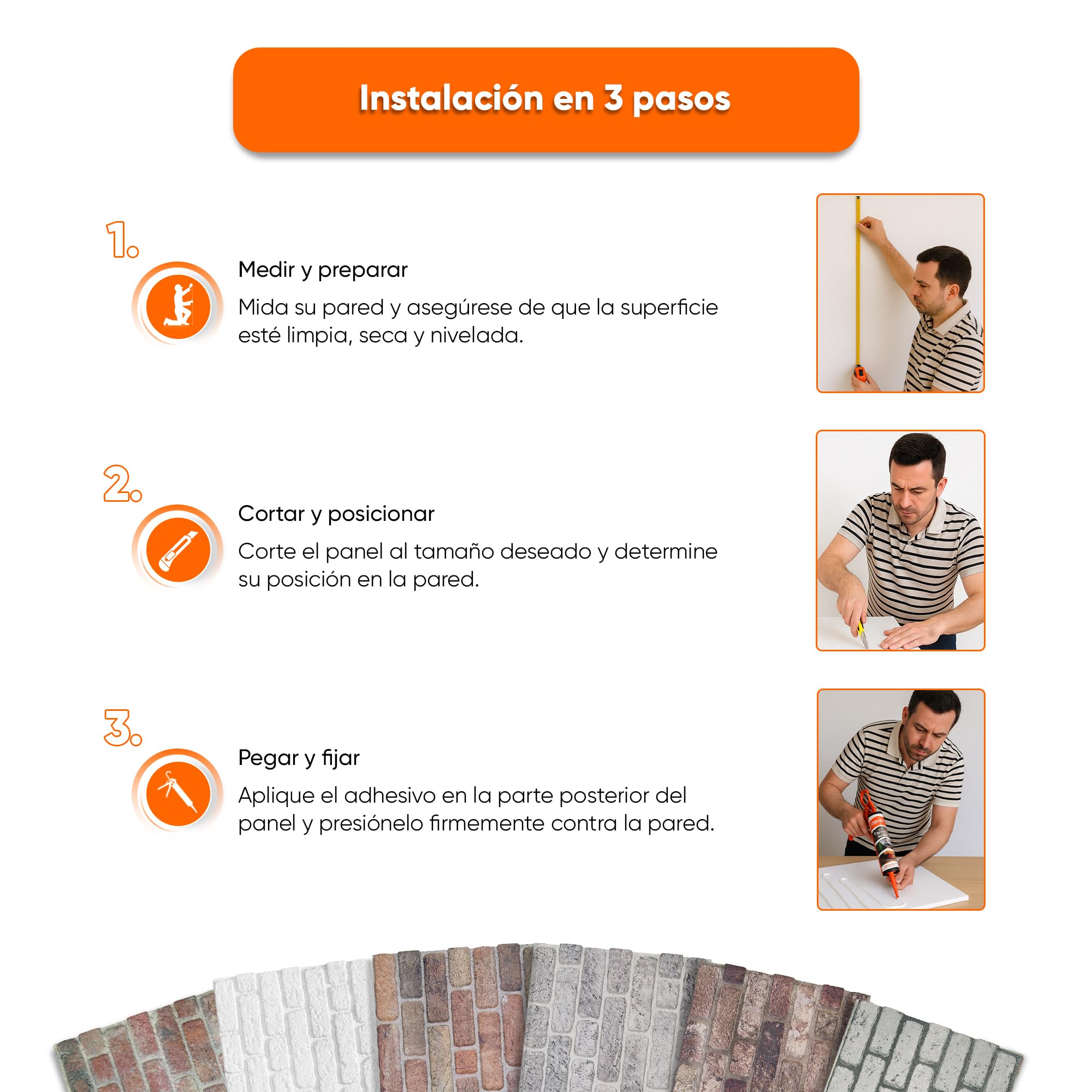 IZODEKOR Paneles de pared 3D de poliestireno expandido, revestimiento de pared con sellado adhesivo, rojo ladrillo (Steinbrücke) (10 paneles y 4 selladores adhesivos incluidos)