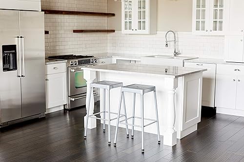 Vista 2 de Safco Products 6605SL Taburete de cocina de acero, 25 pulgadas, plateado