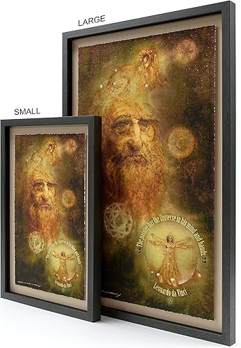 Miniatura 3 de Collage digital y cita de Leonardo da Vinci, El pintor  La pintura - Impresión inspiradorafilosófica (grande, enmarcado)