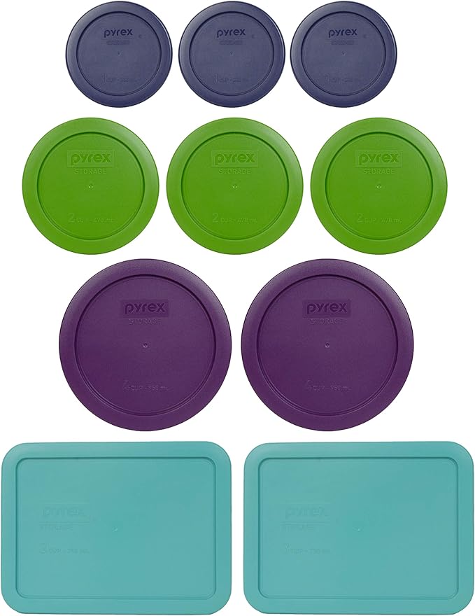 Pyrex Plastic Replacement Lid Bundle for Pyrex 20 Piece Set, Made in