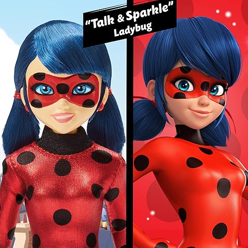 Miniatura 9 de Bandai Muñeca de mariquita milagrosa y chispa  Figura de marinette de 10.2 in con sonidos de luces y accesorio de Yoyo, muñecas milagrosas de