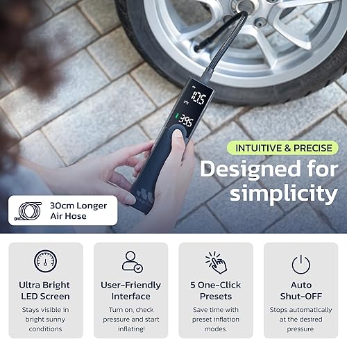 Miniatura 7 de Woowind Premium Tire Inflator Portable Air Compressor, 3X Faster, 150PSI Air Pump For Car Tires, Tire Pump, with 12V DC Cord for Trucks & Off-Road