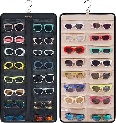 BAGSMART Organizador de joyas colgante, estuche de almacenamiento para lentes de sol a prueba de polvo montado en la pared, estuche de viaje de disponible en Yaxa Peru