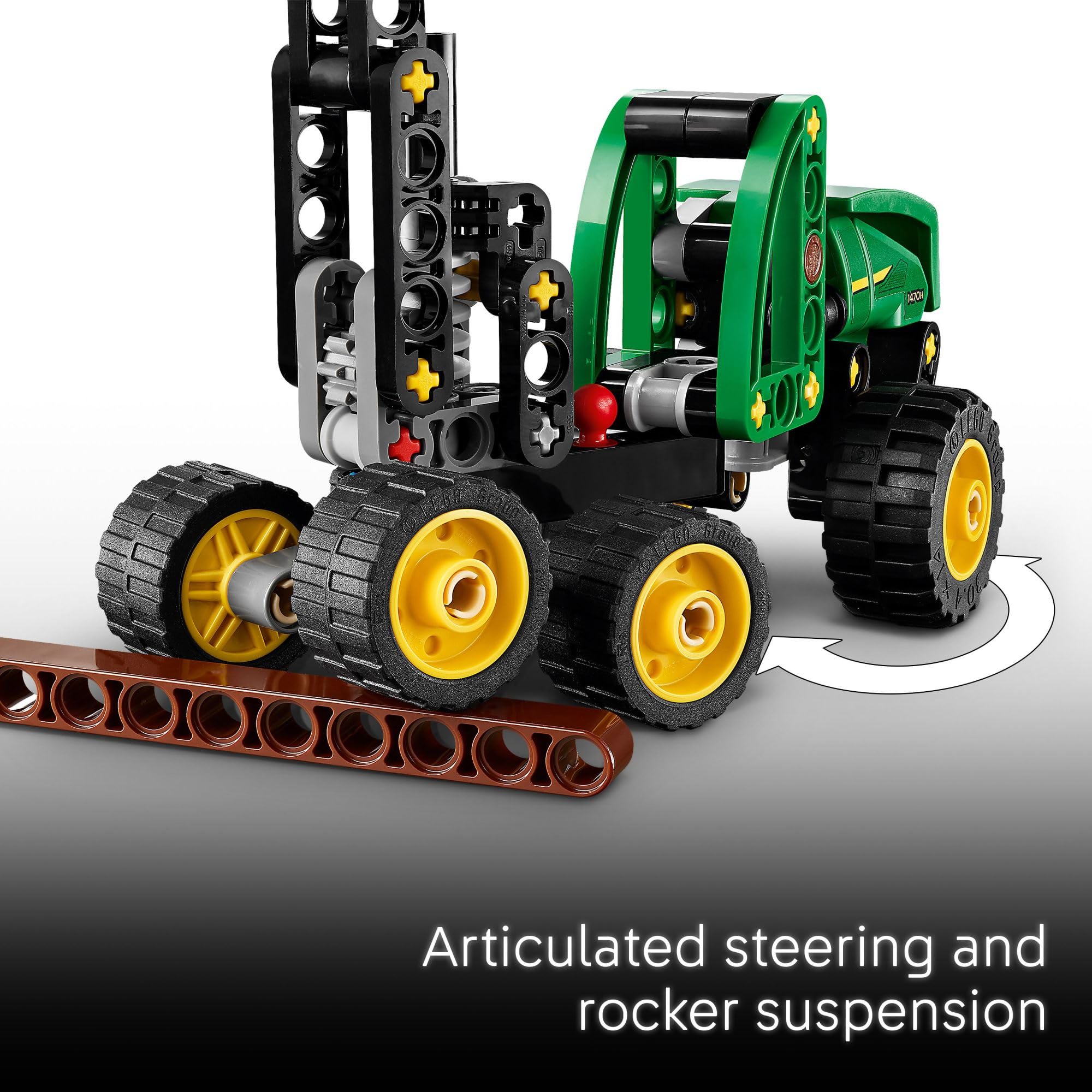 LEGO Technic John Deere 1470H Wheeled Harvester Building Toy for Kids - Heavy Vehicle Playset W/Realistic Suspension & Steering - STEM Toy for Boys & Girls, Ages 7+ - Gift Idea for Birthdays - 42218
