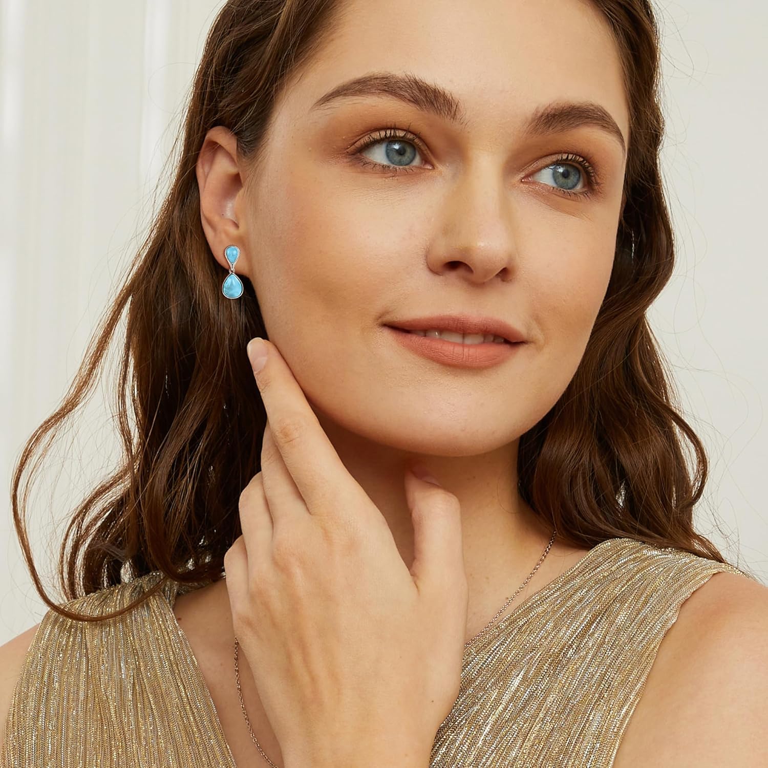 Natural Abalone Dangle Earrings with Halo CZ Leverback Earrings for Women Hypoallergenic Fashion Jewelry - Image 2