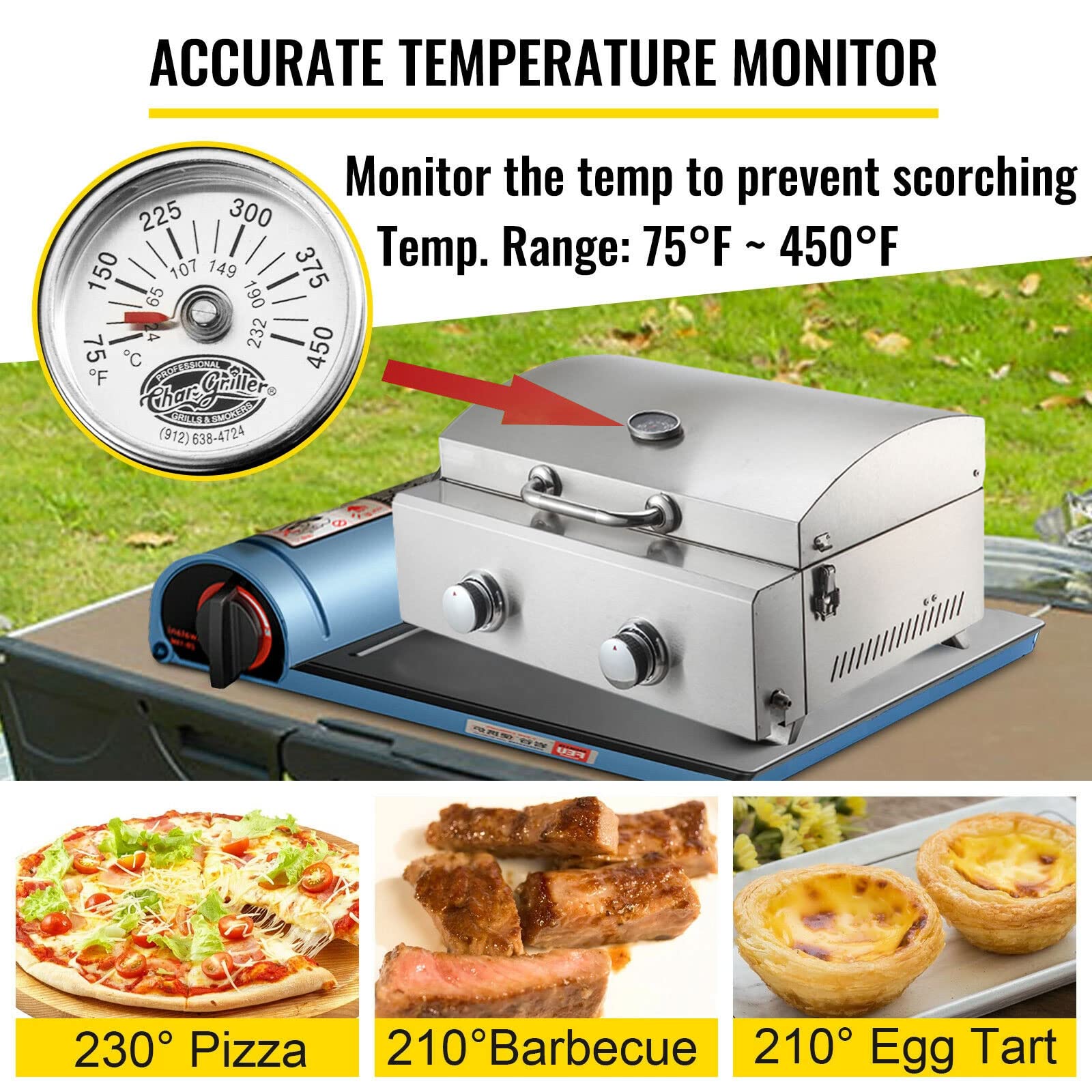 Horno de Pizza Portátil para Exteriores, Incluye Pala para Pizza de Calidad Profesional, Horno de Pellets para Pizza con Piedra para Pizza y Termómetro para Terraza al Aire Libre