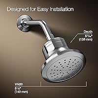 Vista 3 de KOHLER 33631-G-CP Cinq Round Single-Function Filtered Showerhead, Five-Layer Filtration, 1.75 GPM, Full Coverage Spray, Premium Durable