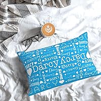 Vista 2 de Funda de almohada con corazones y nombre para cama y sofá con nombre para mamá y niños, funda de almohada personalizada con nombre para regalos