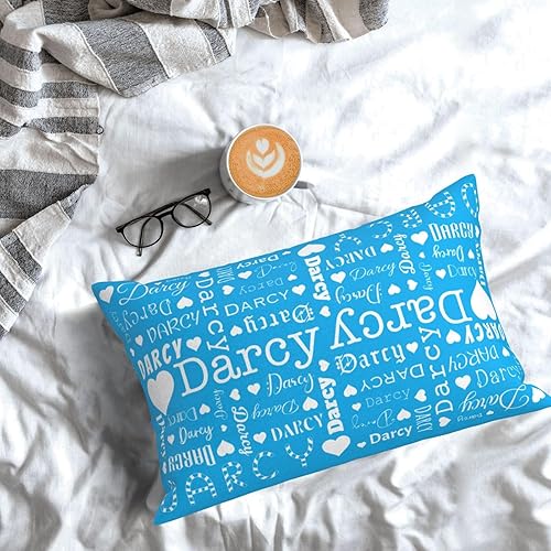 Miniatura 2 de Funda de almohada con nombre de corazones para cama, sofá, funda de almohada con nombre para mamá y niños, fundas de cojín personalizadas para