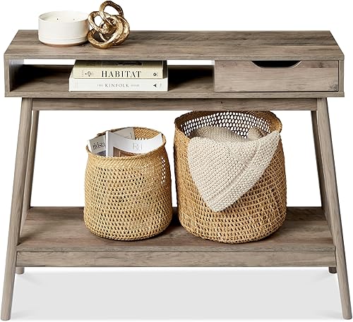Best Choice Products Mesa consola moderna Mid-Century para sofá, muebles decorativos para pasillo, sala de estar, entrada, vestíbulo, ahorro de