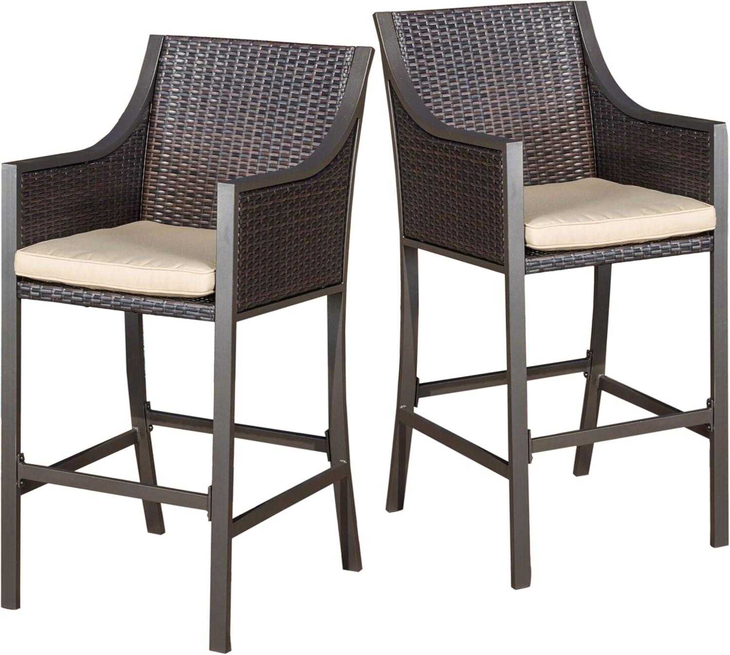 Christopher Knight Home Riga Bar Stools, 2-Pcs Set, Multibrown