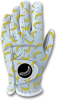 Banana Funny Golf Glove – Men's Premium Japanese Synthetic Leather with Cabretta Leather Palms Durable Weather Grip LH RH Sizes Perfect Golfer Gift