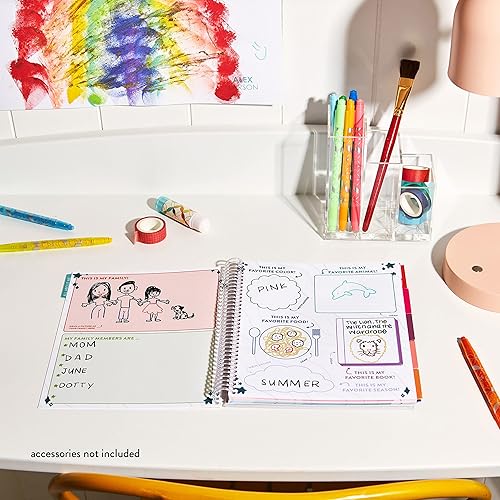 Miniatura 5 de Planificador de plástico con espiral de 7 x 9 pulgadas, con diseño de espiral, sin fecha, calendarios, registros de lectura, calcomanías,