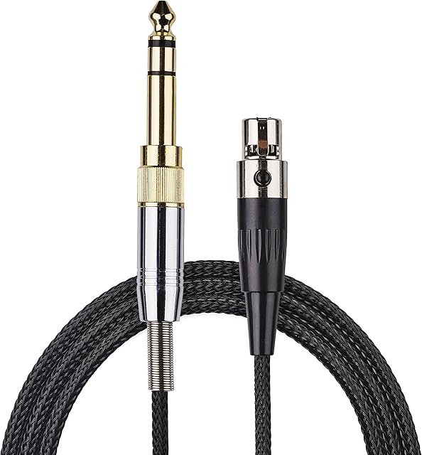 AGS Retail Ltd Compatible Audio Cable Replacement for Pioneer HDJ-2000, AKG K141/K171/K181/K240 Headphones - 1.5 m, Black, Headset Cable with Stainless Jack Cover | Audio Accessories