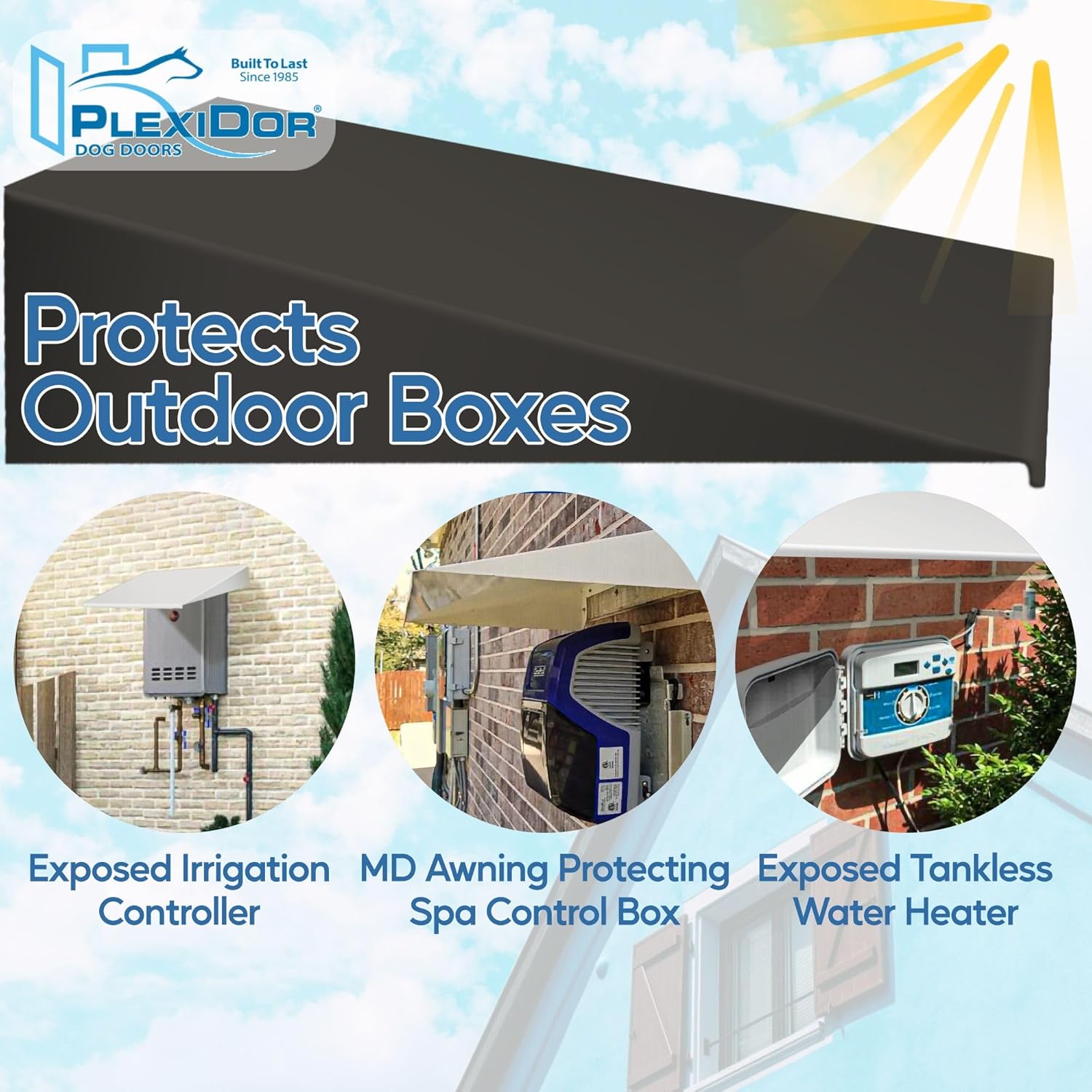 Plexidor Performance Pet Doors Universal Pet Door Awning - Door Canopy for Weather Protection