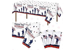 Poppies of Appreciation: Tegeme 3 Pcs Veterans Day Tablecloths for Patriotic Celebrations