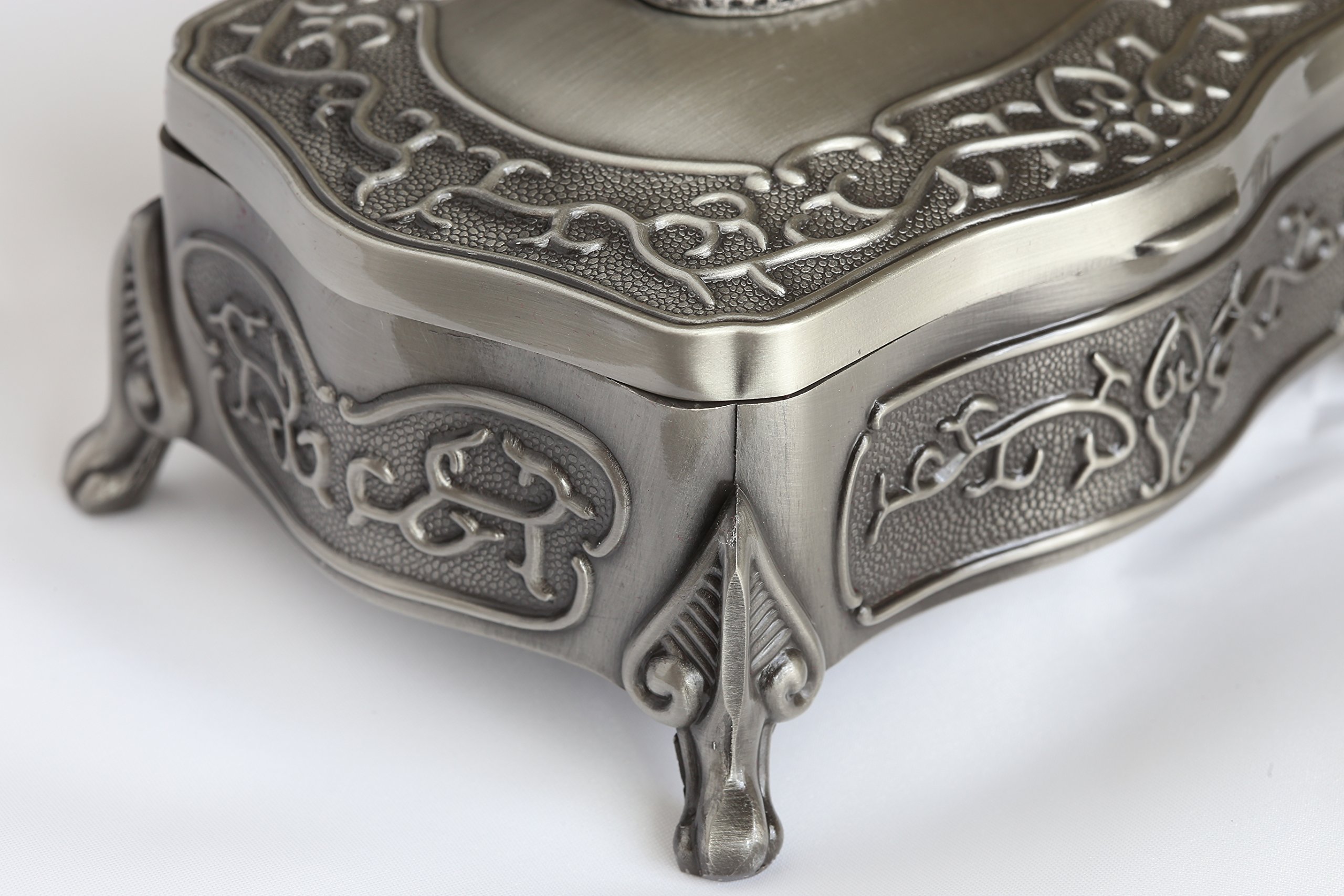 Biddy Murphy Irish Jewelry Box - Claddagh Design Pewter Box Made In Ireland