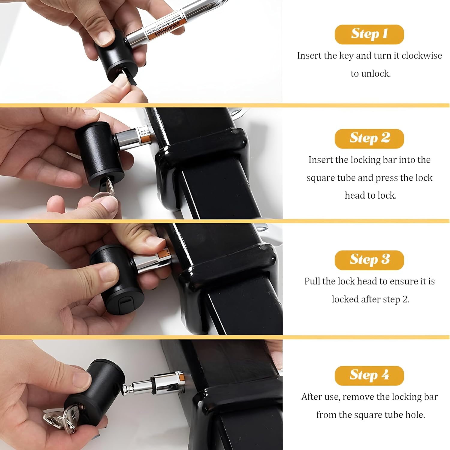 Trailer Hitch Receiver Pin Lock, 1/2" 5/8" Diameter Dual Vehicle Bent Receiver Lock, Automotive Locking Pins Accessories, Universal for Trailer Truck Bike Rack Tray Ball Tow Rope
