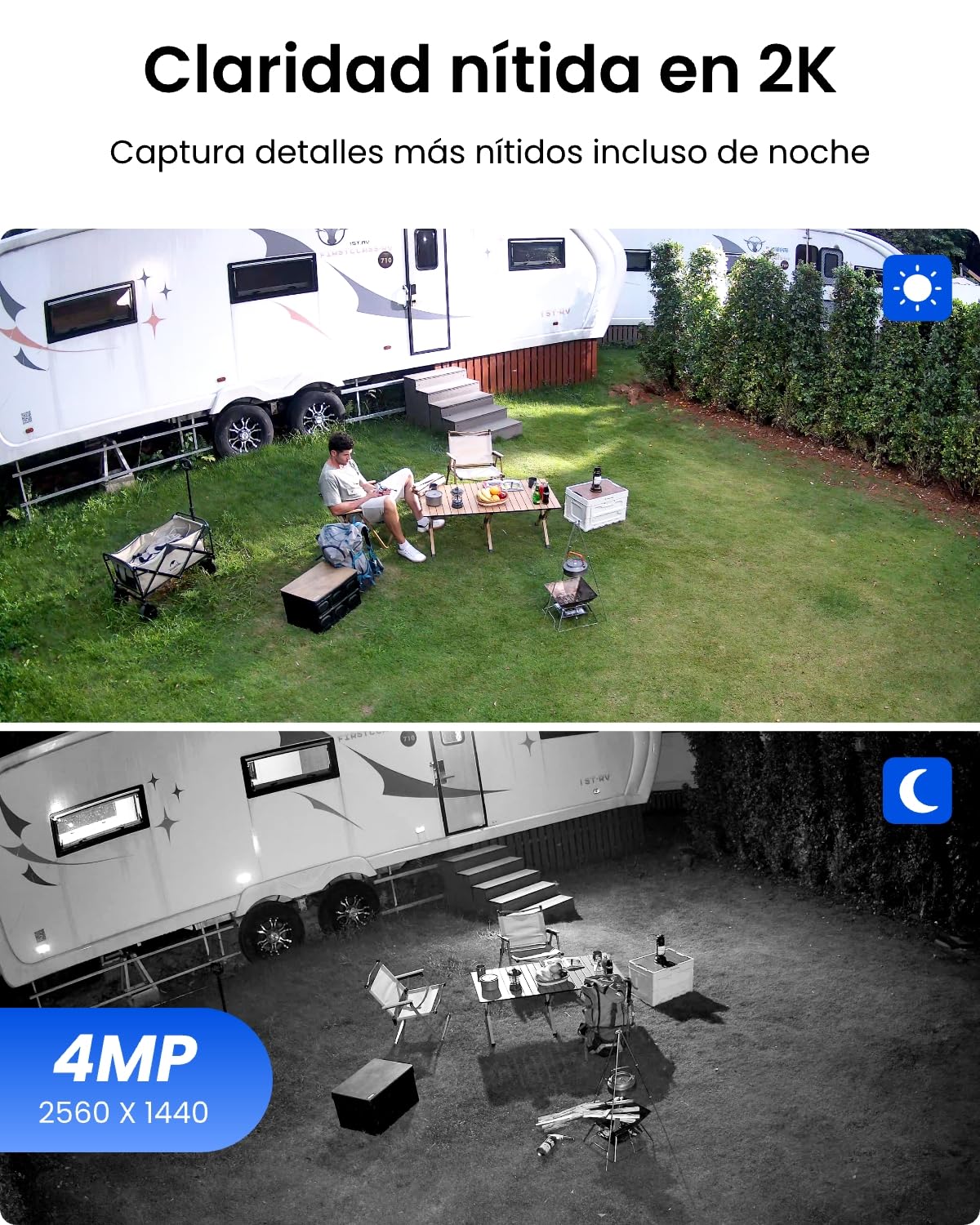 Reolink 4MP Camara Exterior Solar, 355º Pan& 140ºTilt, 2,4/5GHz Wi-Fi | 360° PT, Detección Inteligente, Visión nocturna por infrarrojos 2K, Audio de 2 Via, Sin Cable, Argus PT Plus con Panel Solar