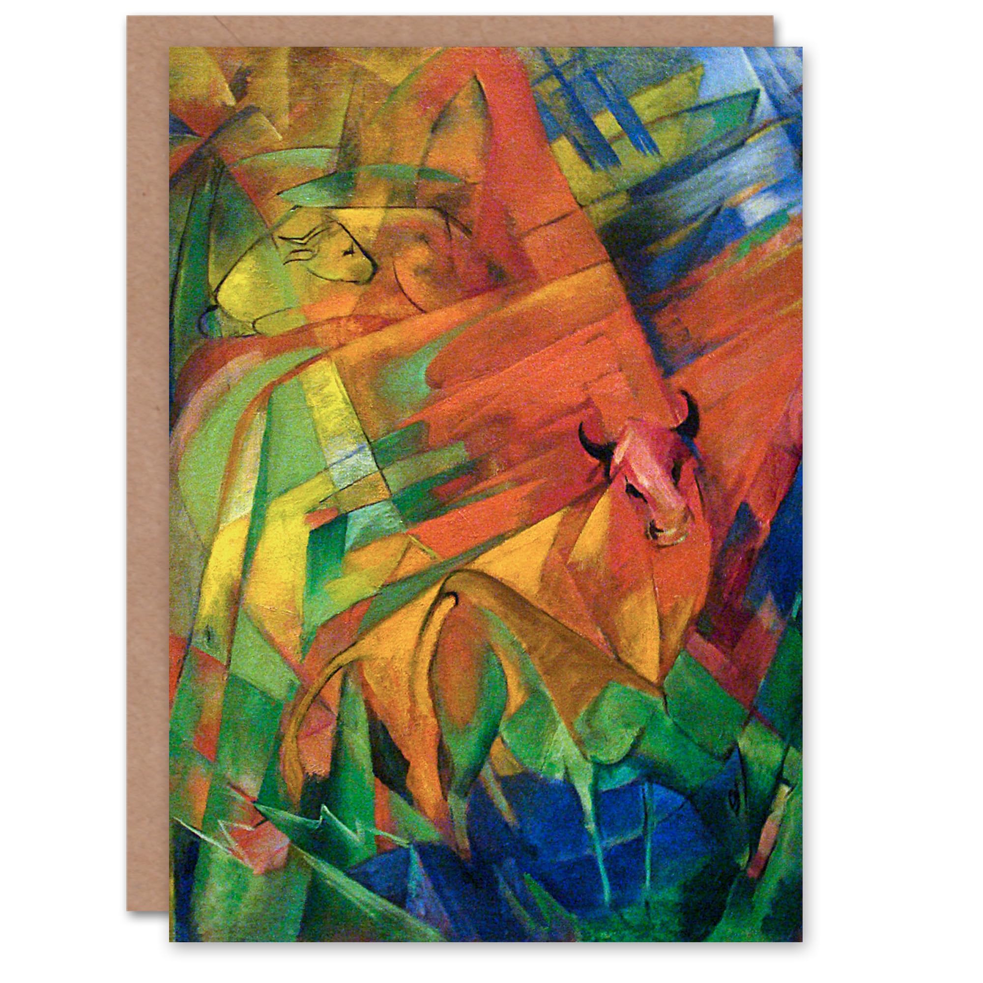 Artery8 Franz Marc Art Card Abstract Animals in a Landscape
