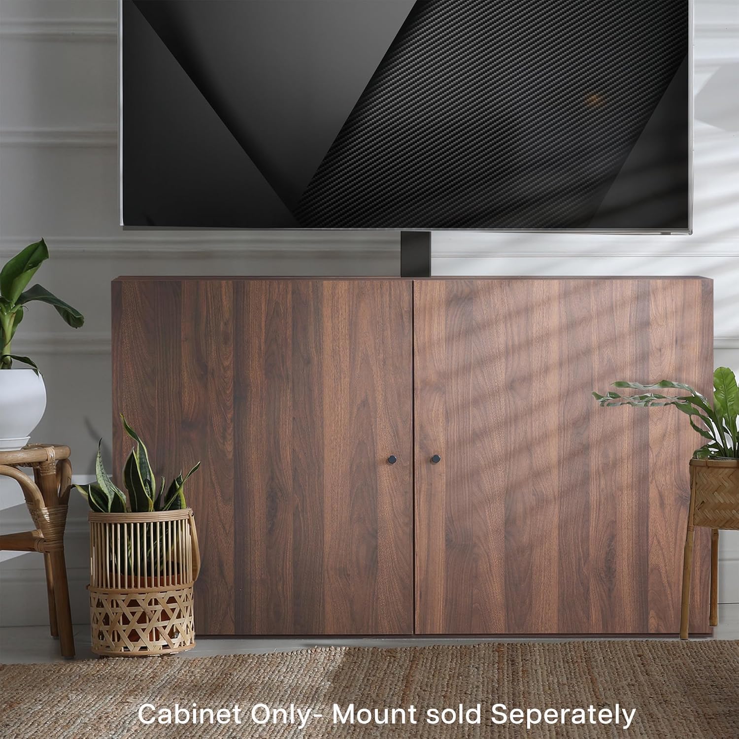 VIVO Walnut TV Cabinet Designed to Conceal Motorized Vertical Lift Television Stands, Holds 32 to 55 inch TVs up to 44 lbs, CASE-EUP1WN