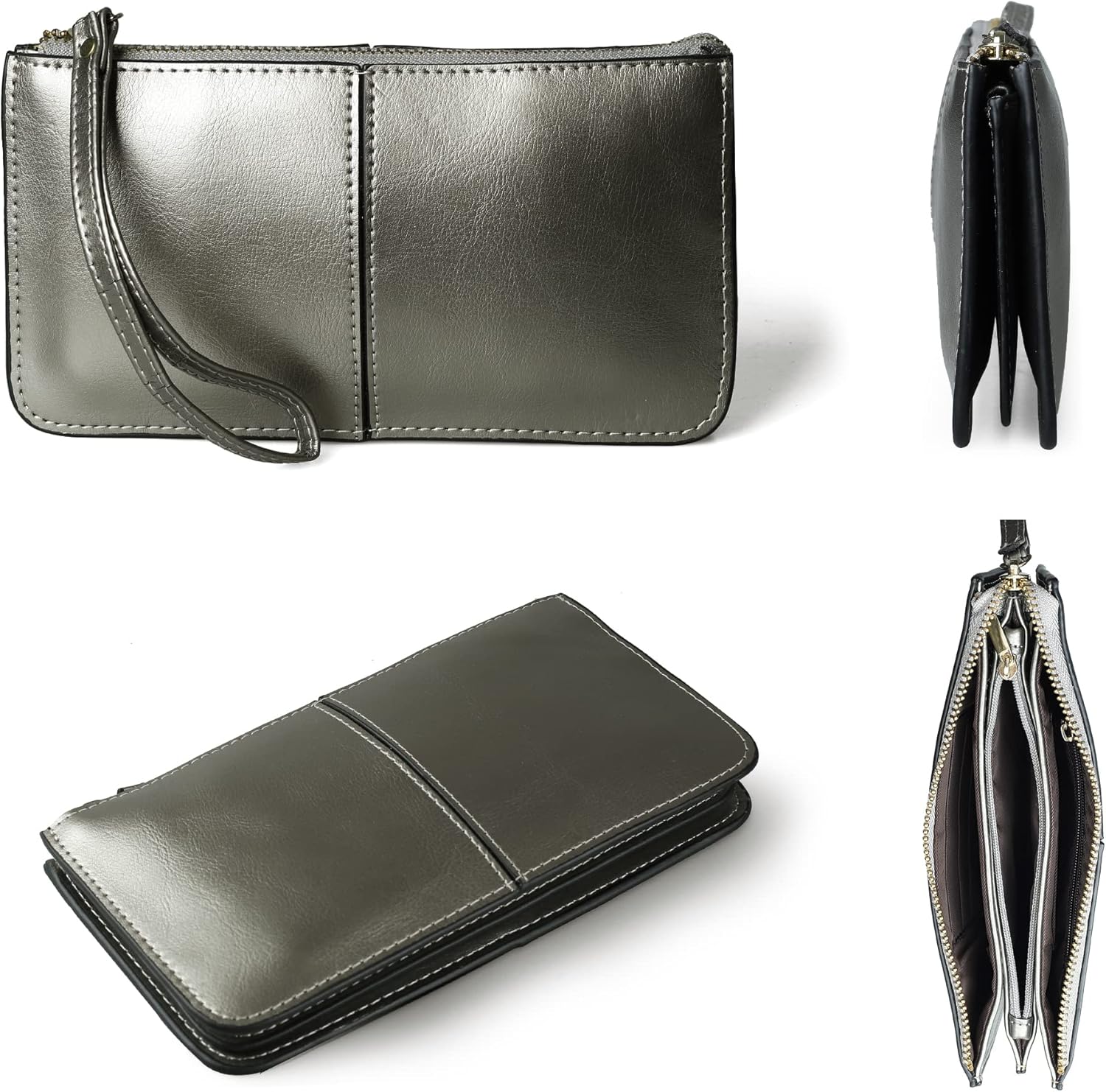 befen Genuine Leather Wristlet Clutch for Women Ultra-Slim Ladies Credit Card Holder Wallet Purses with RFID Protection - Image 6