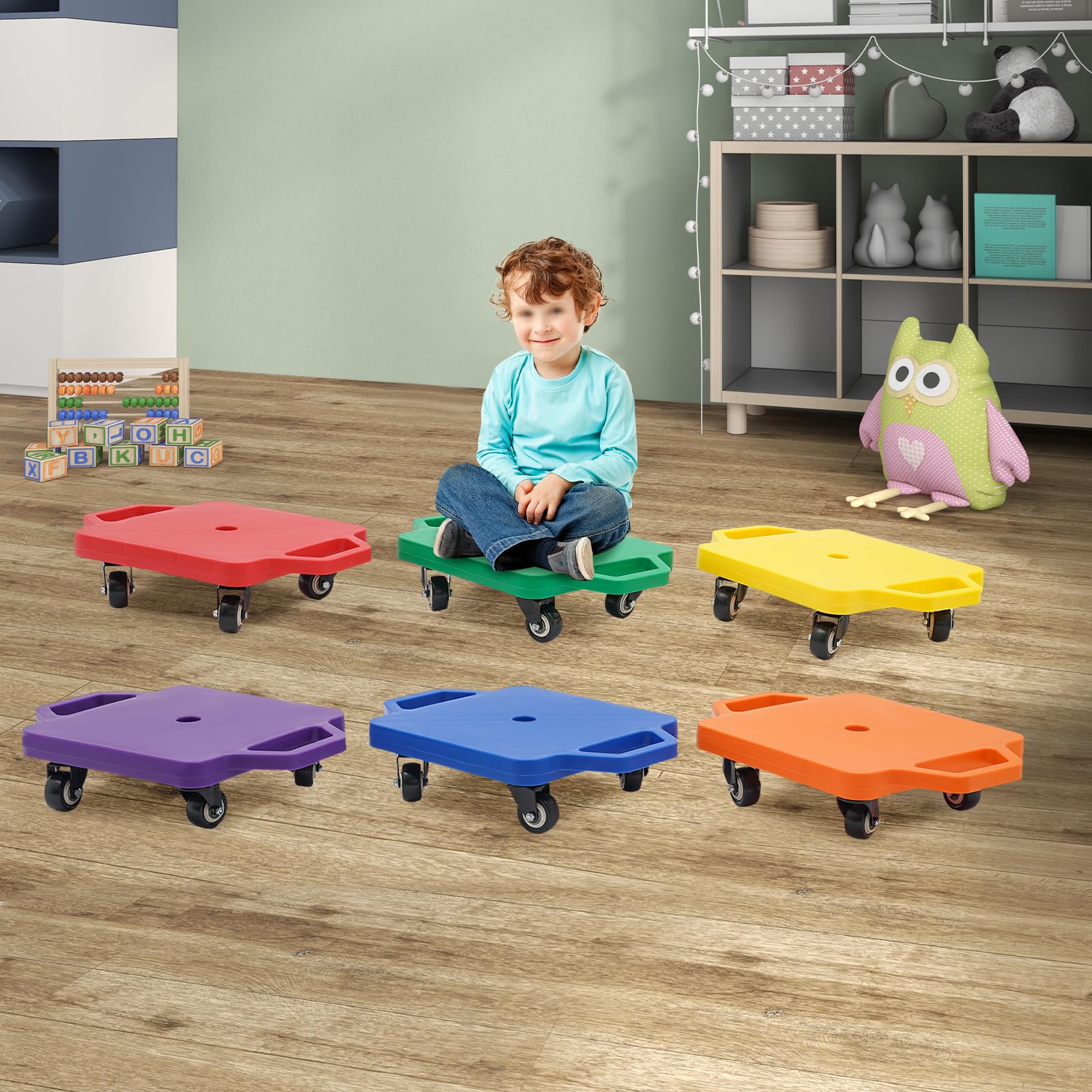 Scooter Board per bambini, in plastica, per il tempo libero, per l'equilibrio e la coordinazione, favorisce il divertimento e il movimento per la casa o la palestra