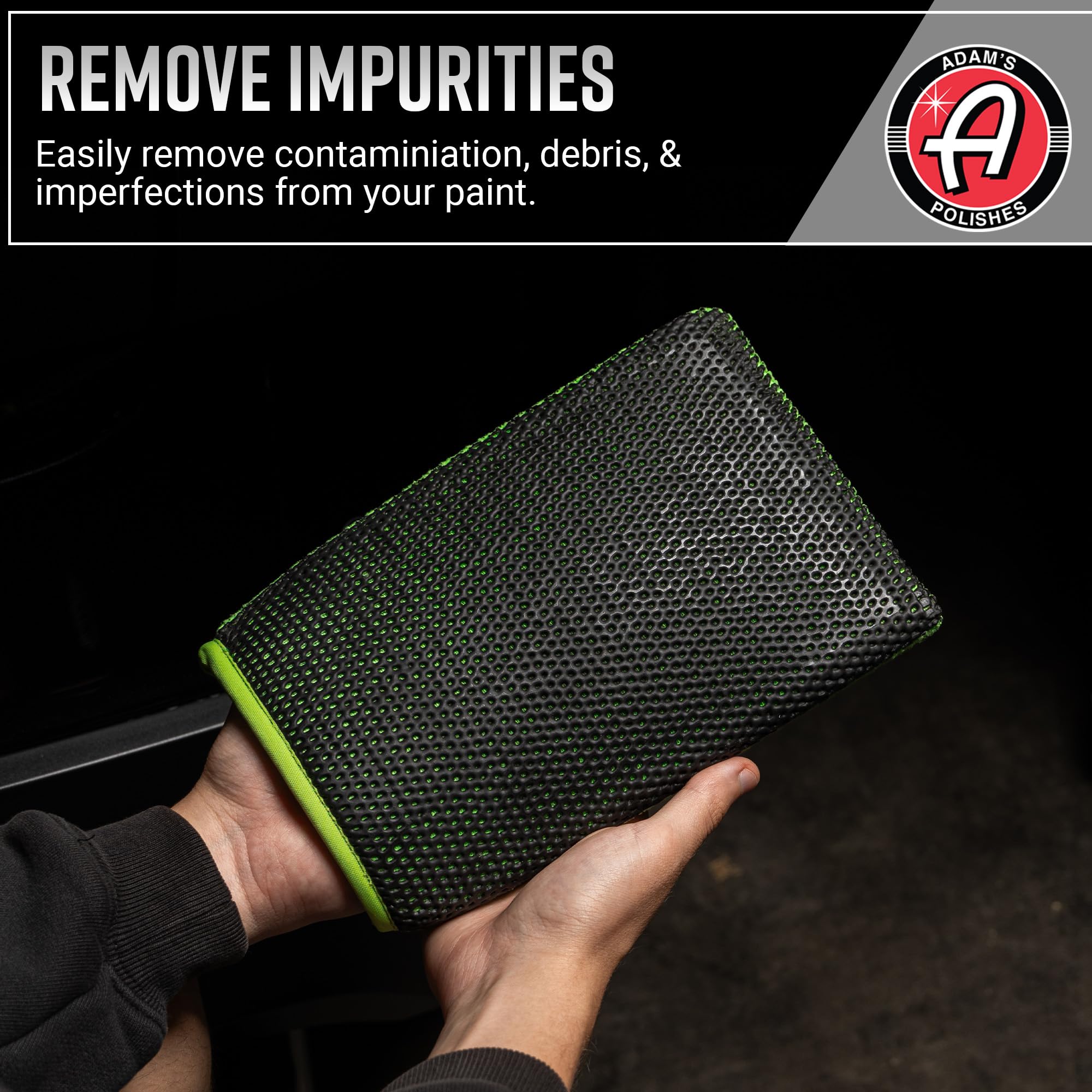 Adam's Polishes Clay Mitt - Medium Grade Clay Bar Infused Mitt | Car Detailing Glove Quickly Removes Debris from Your Paint, Glass, Wheels, & More (Green - 1pk)