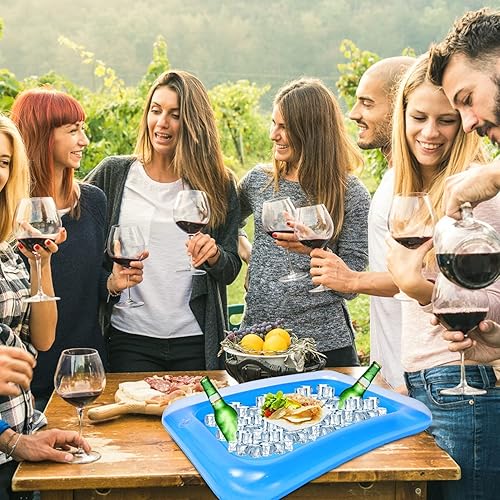 Miniatura 7 de DOITOOL Bandejas de servir de hielo para eventos Bandejas inflables de la barra PVC para reuniones familiares fiestas en la piscina