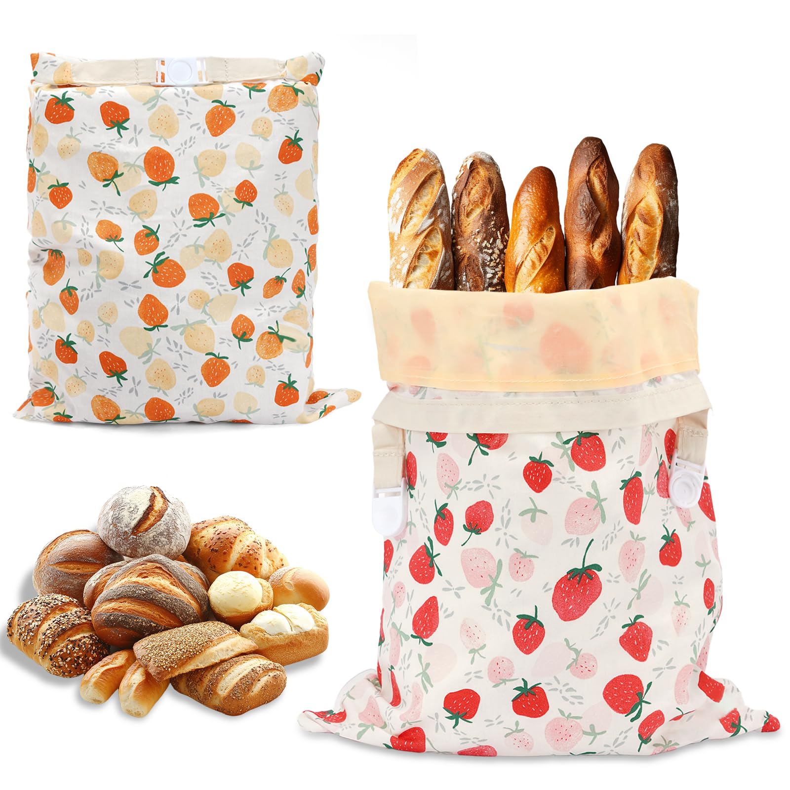 HMAZAE Beeswax Bread Bags for Sourdough, Large Reusable Beeswax Bags for Homemade Breads, 2 Pack Sourdough Bread Baking Supplies Bees Wax Bag for Food Storage Keep Fresh