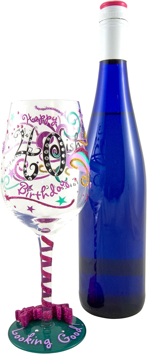 Top Shelf 40-ish Birthday Novelty Wine Glass - Image 9