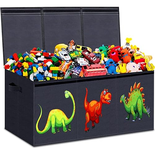 HOMEMARVEL Toy Chest for Boys, Toy Boxes for Kids Extra Large, Toy Box for Boys Girls, Collapsible Sturdy Kids Toy Storage Organizer Boxes Bins Baskets for Nursery, Playroom, Bedroom