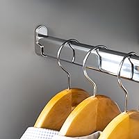 Vista 1 de Barra de armario ovalada con soportes finales (cromado, 48 pulgadas)