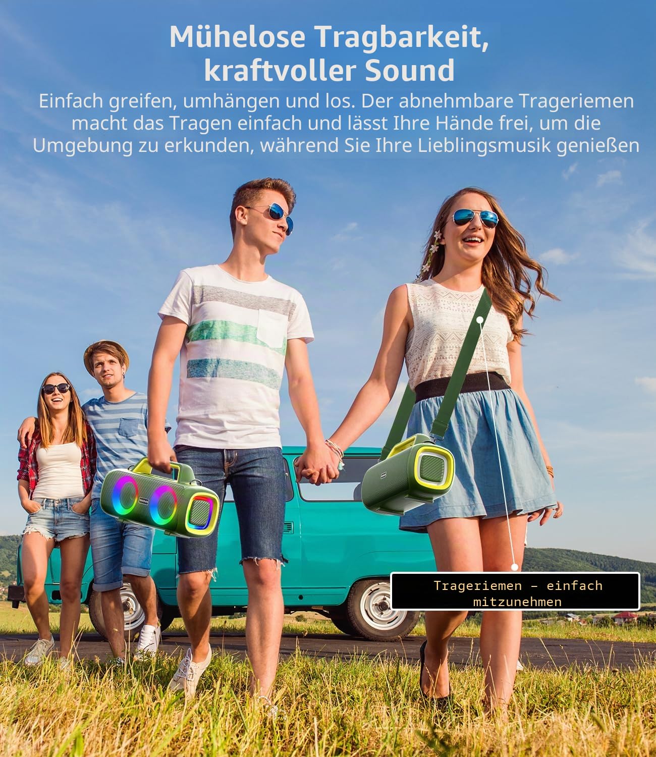 Bluetooth Lautsprecher Tragbar Musikbox 140 Peak Outdoor Bass Boost Speaker
