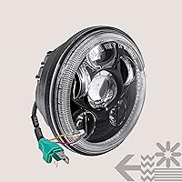 Vista 9 de TRUE MODS - Faro LED Harley de 5.75 pulgadas para Harley Davidson [acabado negro] [HALO DRL] [Cumple con DOT] Faro LED redondo para motocicleta Dyna