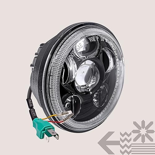 Miniatura 9 de TRUE MODS - Faro LED Harley de 5.75 pulgadas para Harley Davidson acabado negro HALO DRL Cumple con DOT Faro LED redondo para motocicleta Dyna