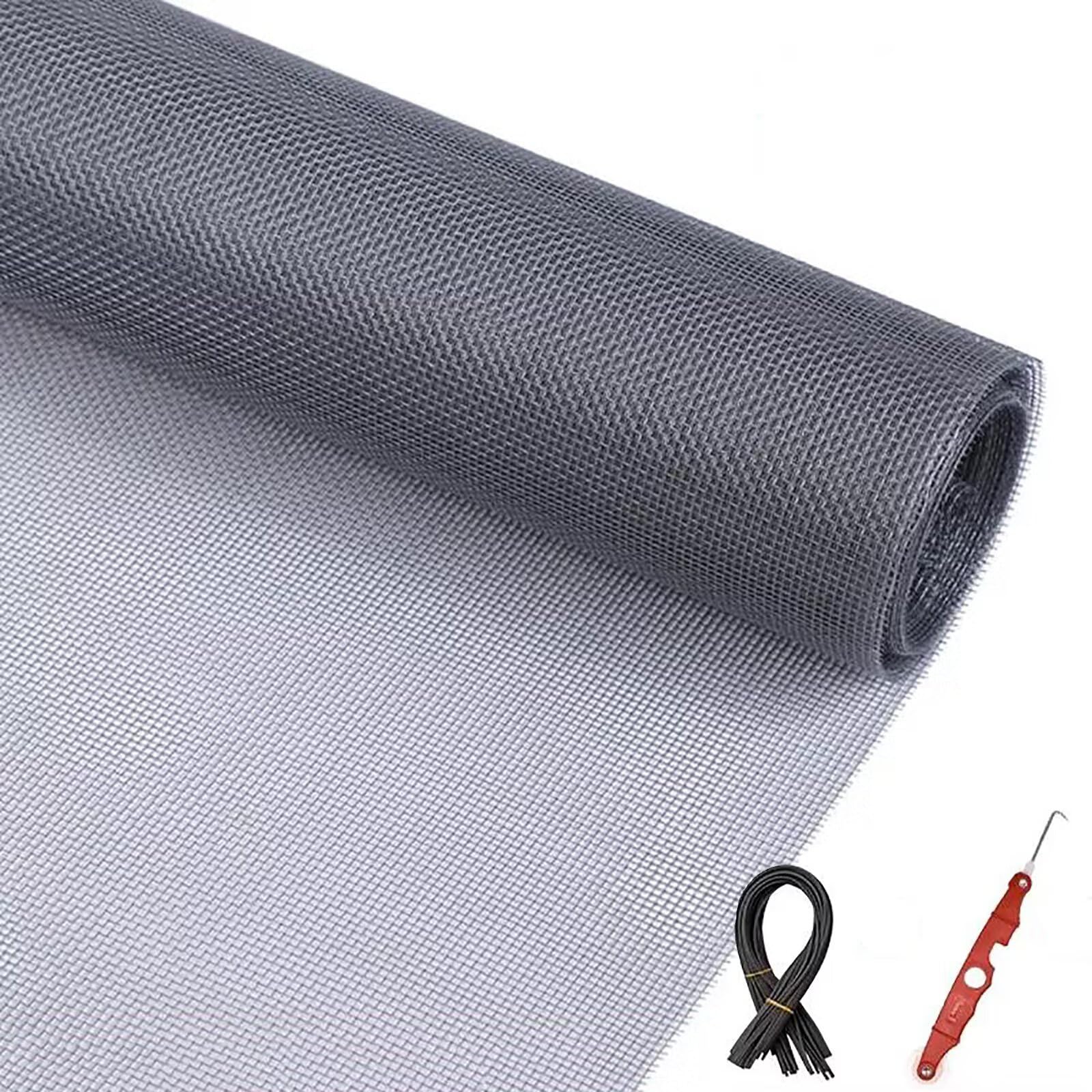 Mosquitera Ventana Pequeña 1.2x3m, Tela Mosquitera Resistente a la Rotura Mosquiteras Correderas para Ventanas para Ventanas con Marco.- Gris A