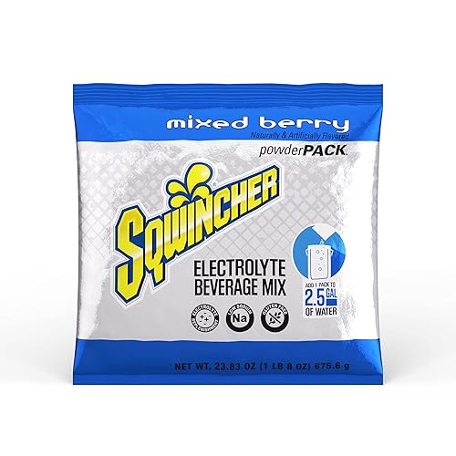 Mezcla de bebida Sqwincher de reposición de electrolitos, concentrado en polvo, Mora (Mixed Berry), 32