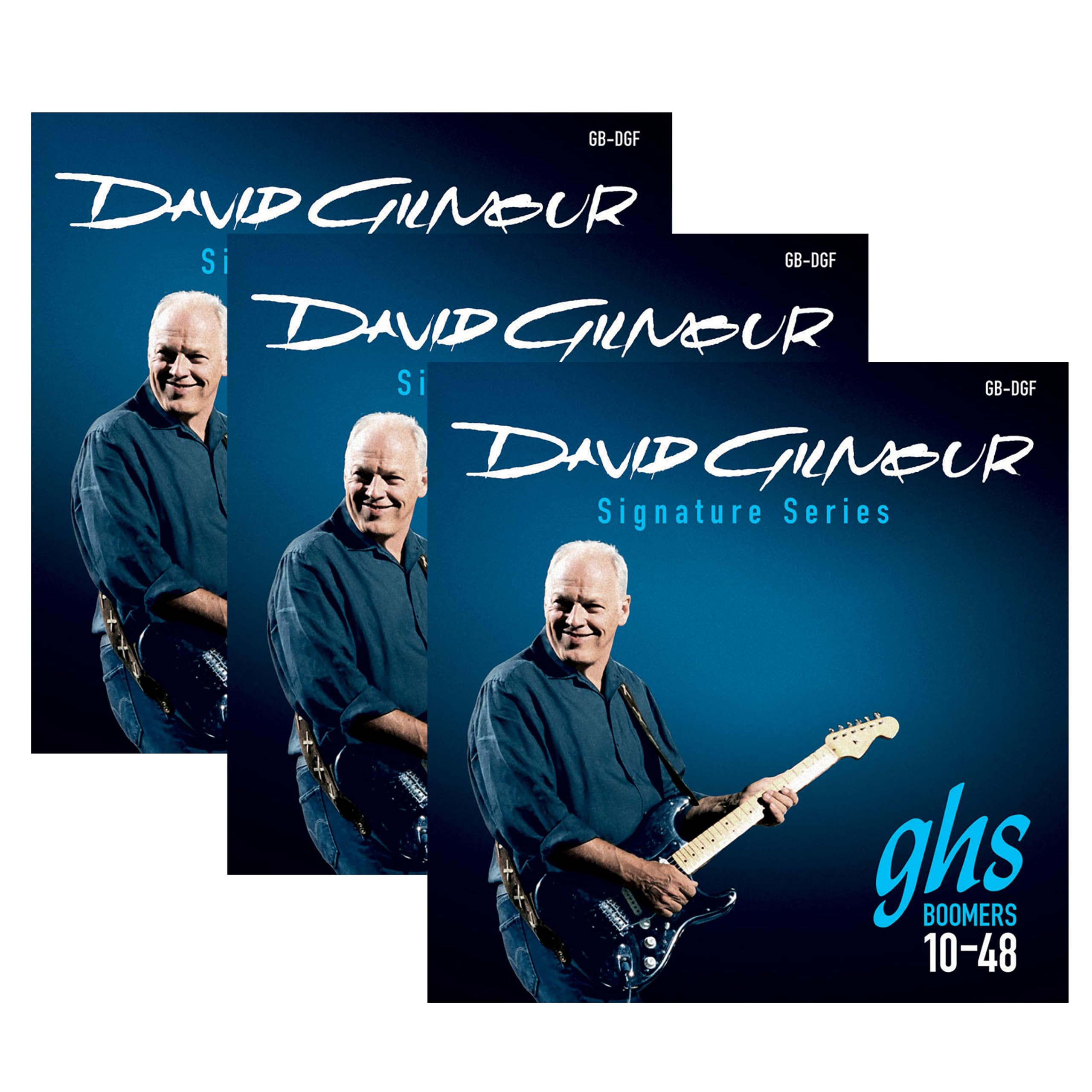 Electric Guitar Strings, Guitar Boomers, David Gilmour Signature Series Blue Set, Model: GB-DGF SET, Gauge 10-48, Pack of 3 SETS