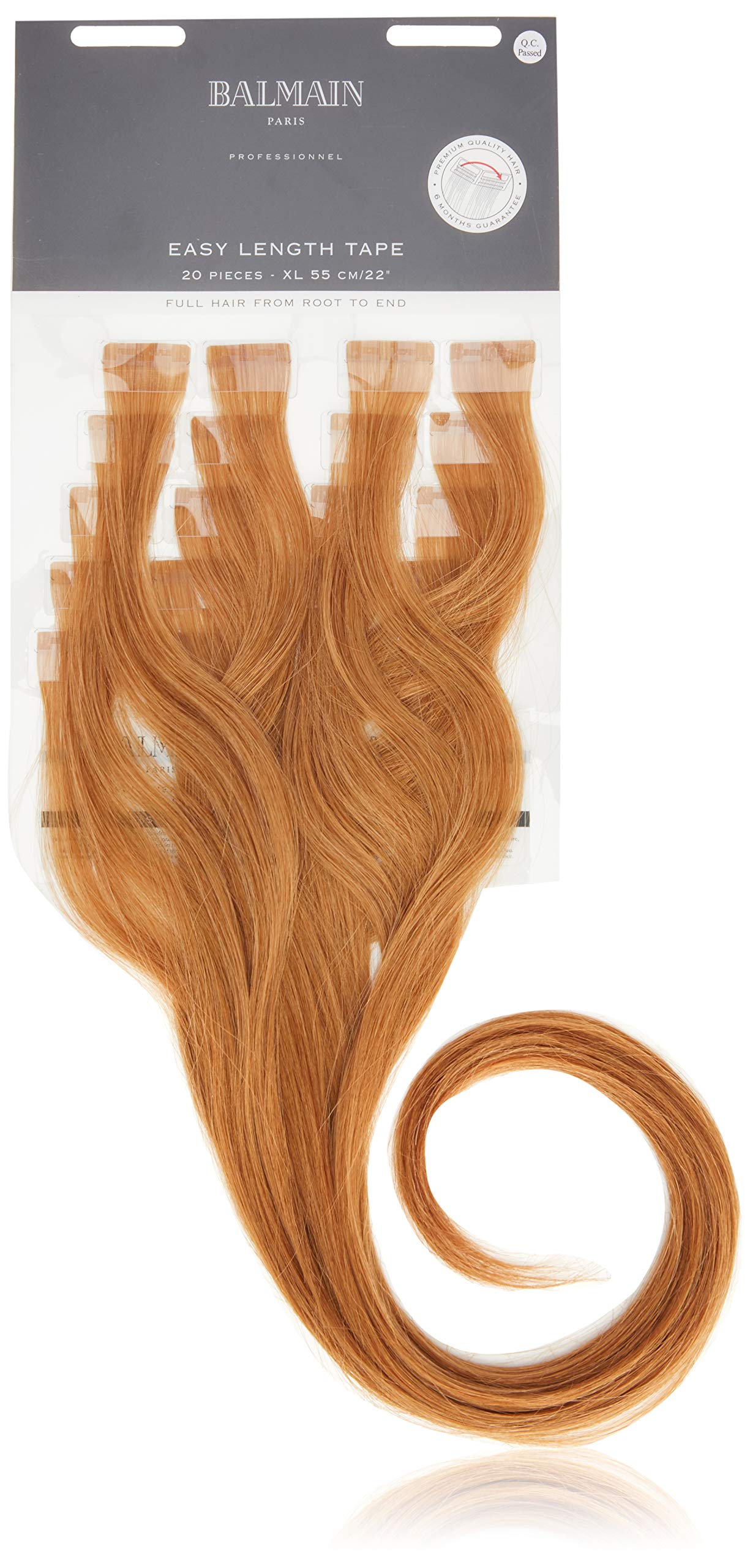 BalmainEasy Length Tape Extensions Human Hair 20-Pieces, 55 cm Length, L8 Light Gold Blonde, 82 g