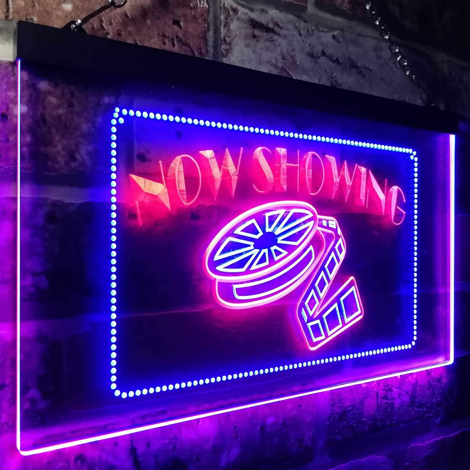 Bеѕt Rеvіеw ADVPRO Now Showing Film Movie Home Theater Dual Color LED Neon Sign Blue & Red 12 x 8.5 st6s32-i0650-br