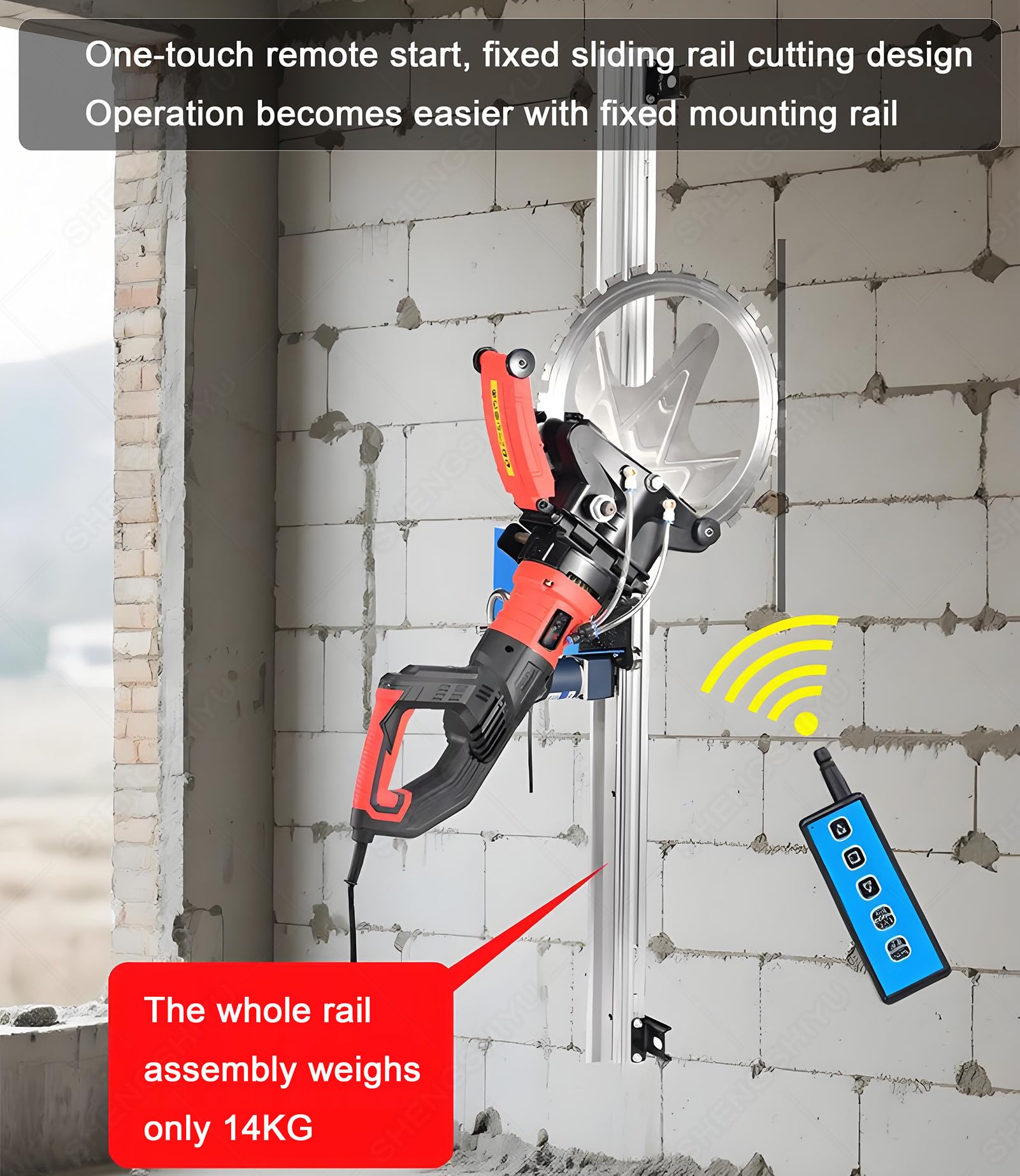 Guia Para Sierra Circular,Carril Automático con Mando a Distancia Para Cortadoras de Pared,Carriles de 1,5 M / 2 M / 2,5 M / 3 M,Corte Automático a Velocidad Constante Sobre El Carril 300cm