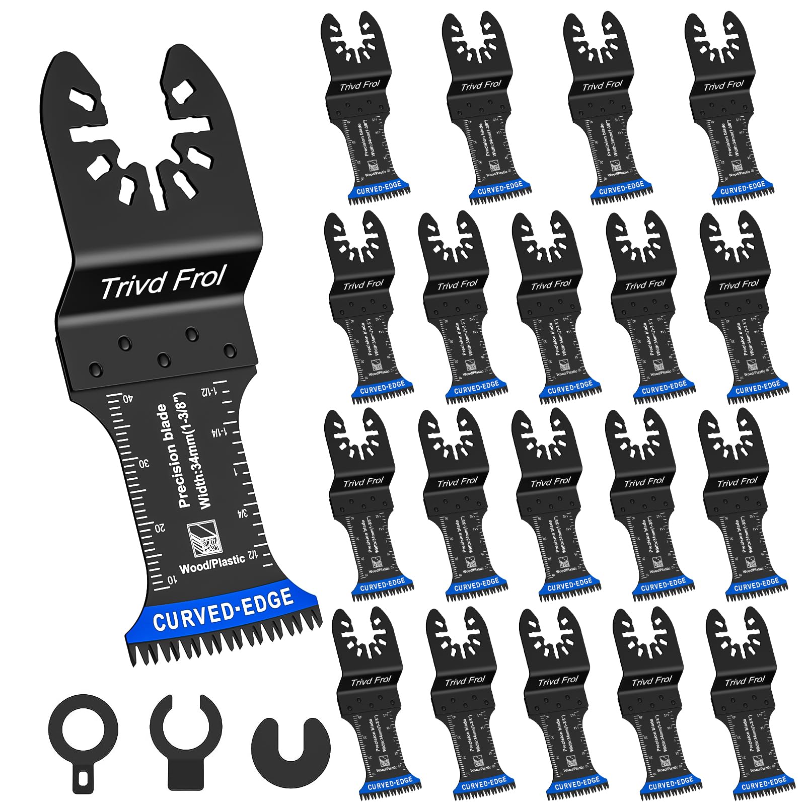 20 hojas de sierra oscilantes de dientes japoneses, cuchillas multiherramienta oscilantes de borde curvado, corte limpio para madera, plástico, cuchillas oscilantes para herramientas Dewalt,