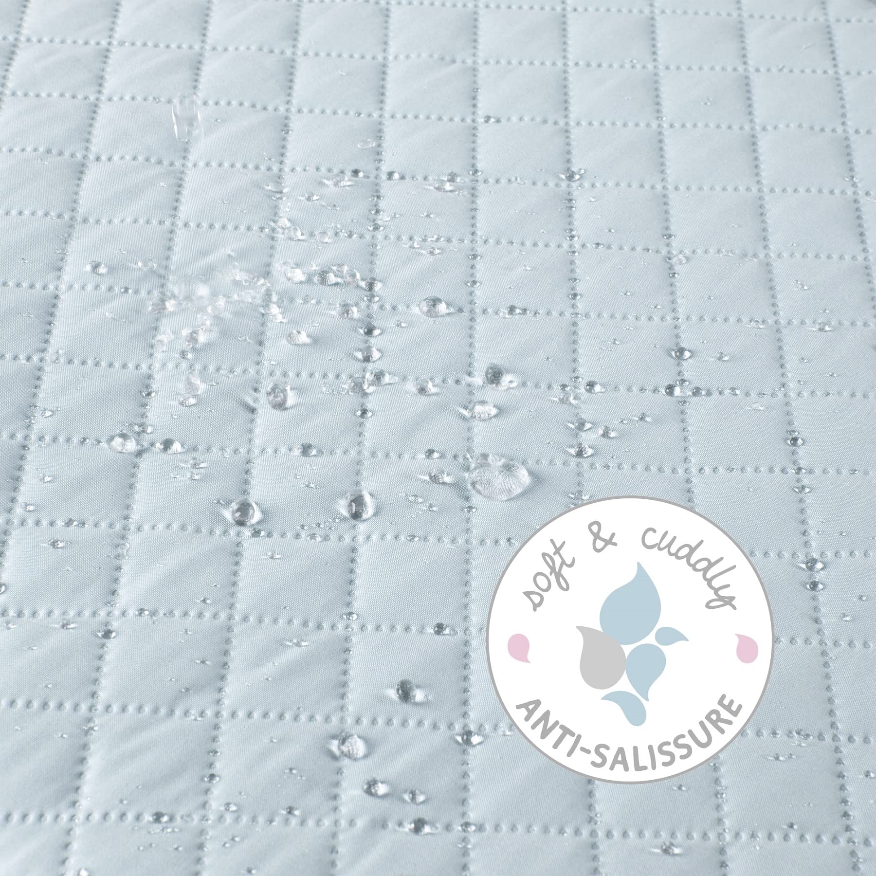 roba Tapis de Parc Doux avec Bords "roba Style" Hexagonal - Imperméable - Diamètre 114 cm - Bleu Clair
