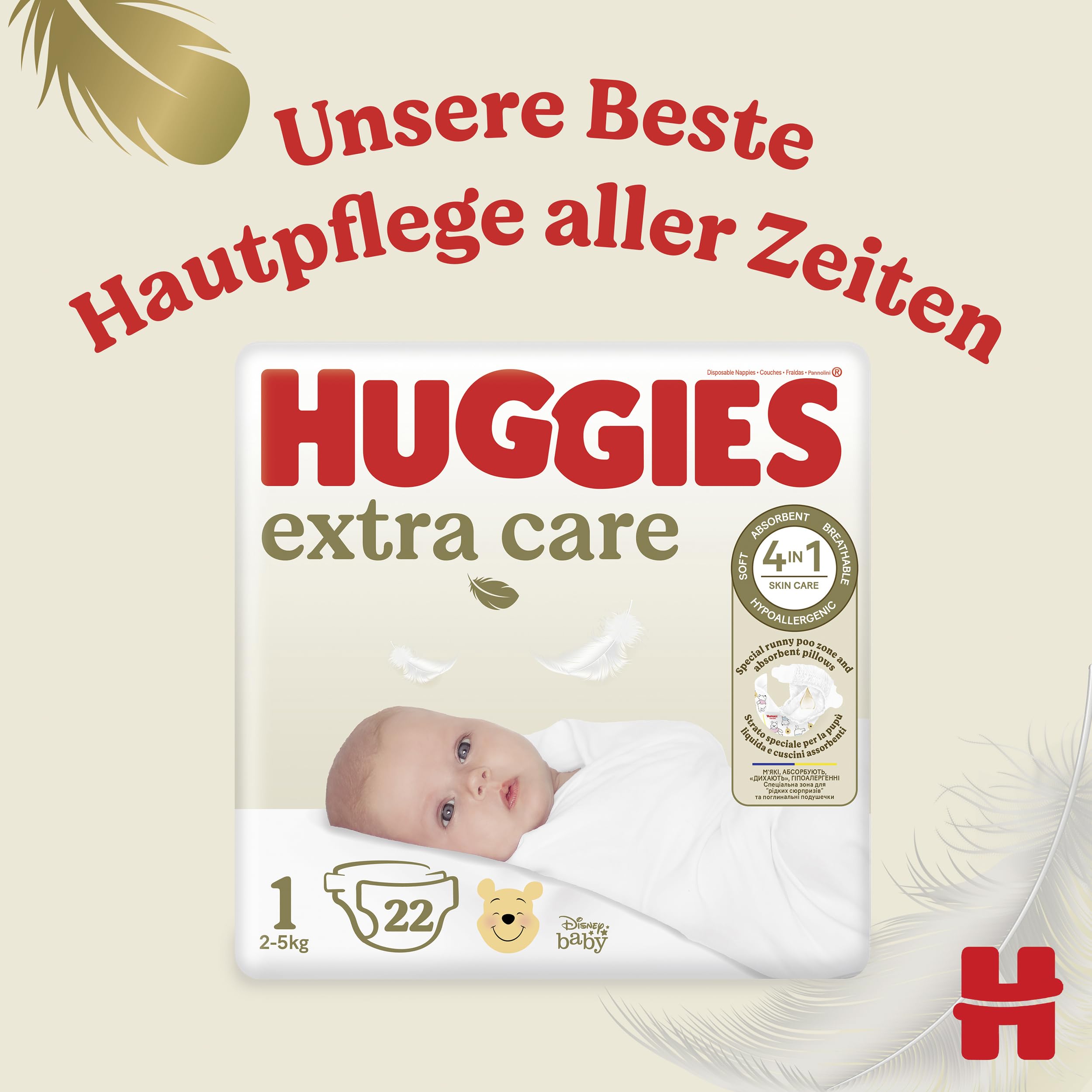 Huggies Baby-Windeln für Neugeborene Newborn Größe 1, 100 Windeln (2x50)