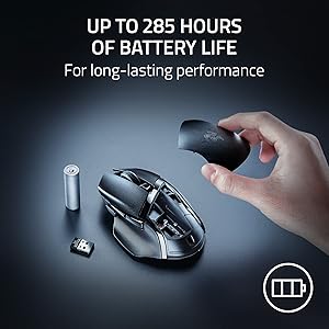 Razer Basilisk V3 X HyperSpeed Customizable Wireless Gaming Mouse: Mechanical Switches Gen-2-5G Advanced 18K Optical Sensor - Chroma RGB 9 Programmable Controls 535 Hr Battery Classic Black